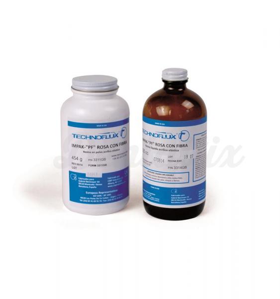 RESINA TECHNOFLUX IMPAK- PF ROSA CON FIBRAS 454 g+325 ml Img: 201901191