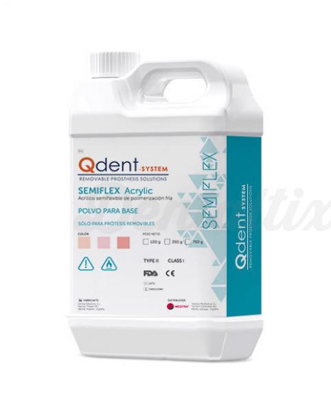 QDENT SEMIFLEX ACRYLIC POLVO 100 G ROSA CLARO TRANSLUCIDO Img: 201810271