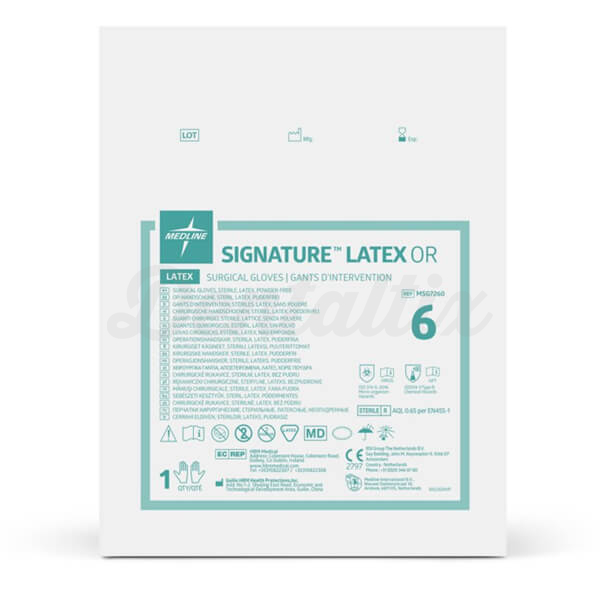 Látex de assinatura OU: Luvas Cirúrgicas Estéreis (50 pares) - Tamanho: Nº 7 Img: 202606131