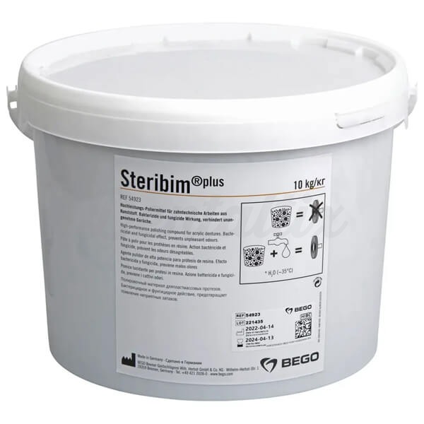 Steribim Plus: Agente de Polimento para Prótese de Plástico - Bote-10kg Img: 202503151
