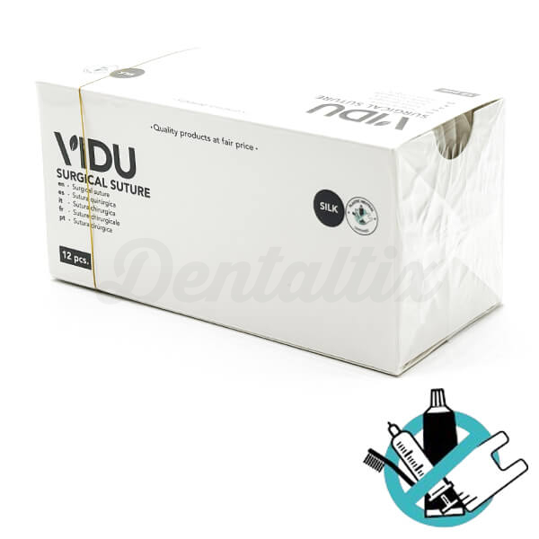 Sutura de Seda Entrançada Não Reabsorvível (12 un.) - F: 1/2 Círculo -P: Cilindrica -C: 2/0 -M: 3 -L.H: 75 cm -L.A: 20 mm - F: 1/2 Círculo -P: Cilíndrico -C: 3/0 -M: 2 -L.H: 75 cm -L.A: 20 mm Img: 202506211