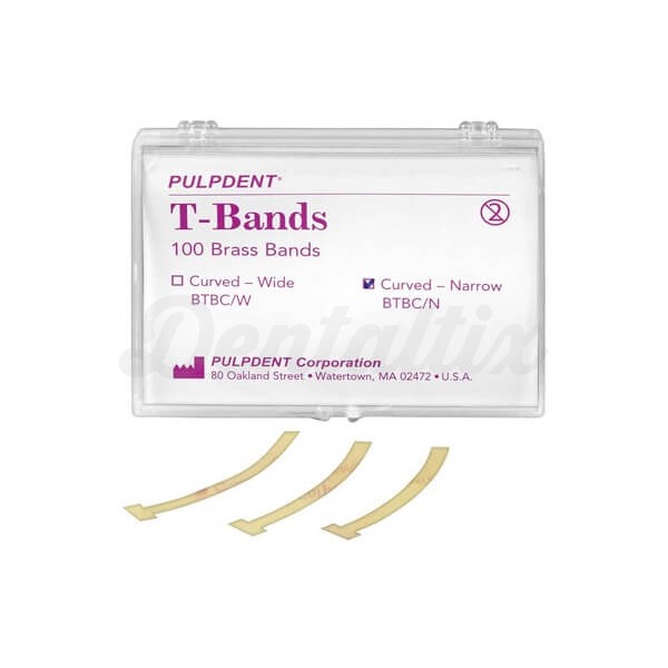 T-Bands: Bandas Matrizes Metálicas (100 unidades) - Estreitas curvas em latão Img: 202503081