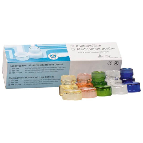 Copos de Vidro Colorido para Armazenamento de Medicamentos (3 ml) - Transparente (tampa sobresselente) Img: 202503081