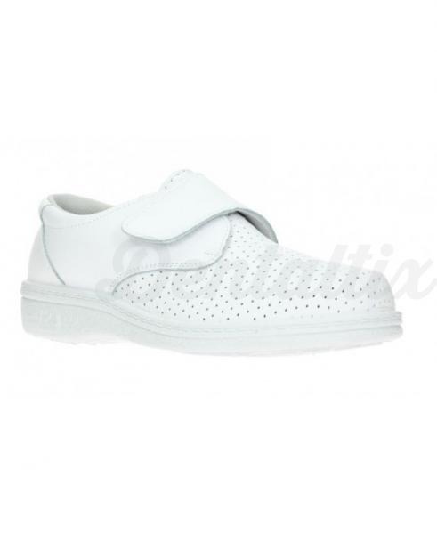 Sapato de Couro com Velcro Branco -43 Img: 202004041