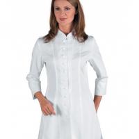Camisa de Mulher Acinturada - Manga Francesa (Branca)-Tamanho M - Preto Img: 202109111