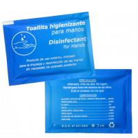 Toalhete higienizante de mãos hidroalcoólico (1000 uds, 3 ml)