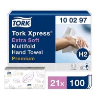 Tork Xpress soft: guardanapos macios com dupla camada branca - 21 caixas x 100 pcs Img: 202208131