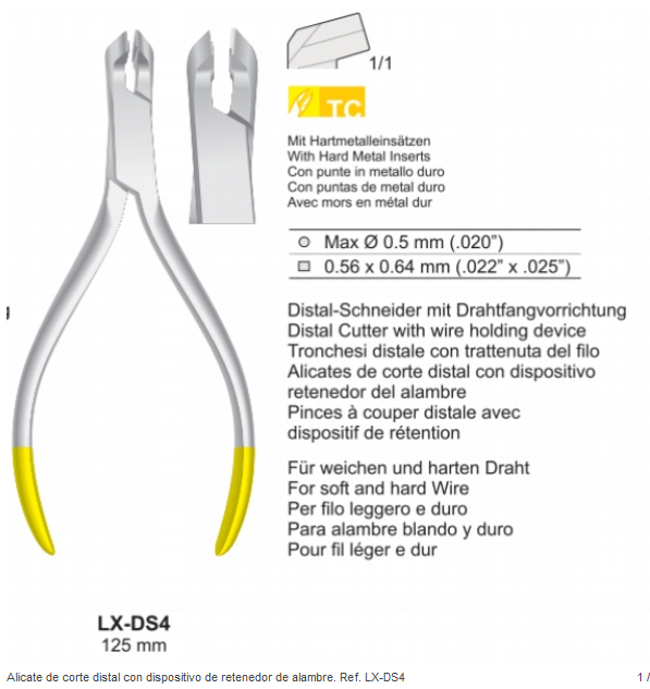 Distal Cutting Pliers with Wire Retainer Device LX-DS4