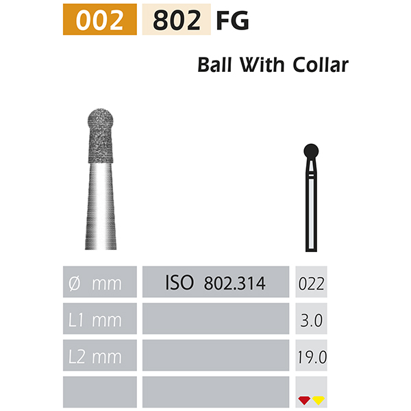 FRESAS DE DIAMANTE 802-FG Bola con cuello